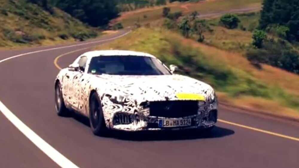 Mercedes AMG GT on the road