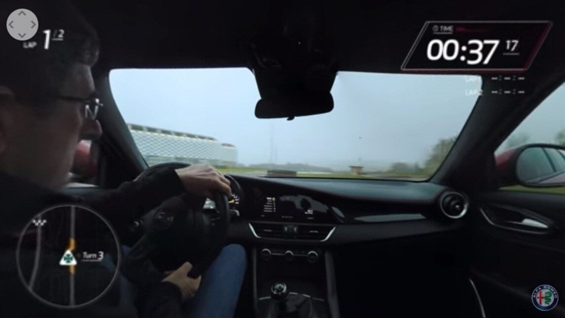 Alfa Giulia Quadrifoglio, giro di pista