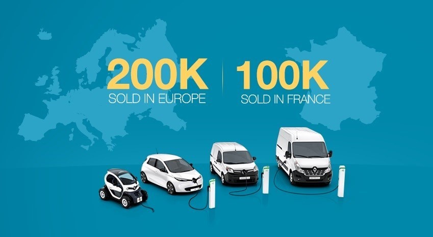 Renault, oltre 200 mila elettriche vendute in Europa