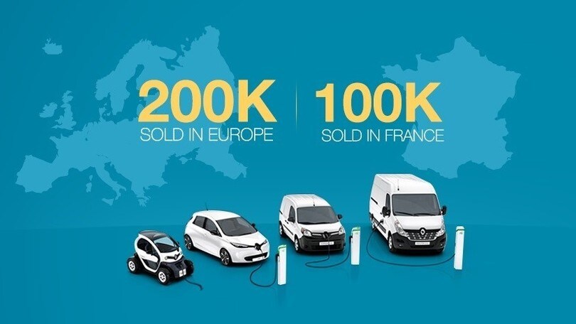 Renault, oltre 200 mila elettriche vendute in Europa