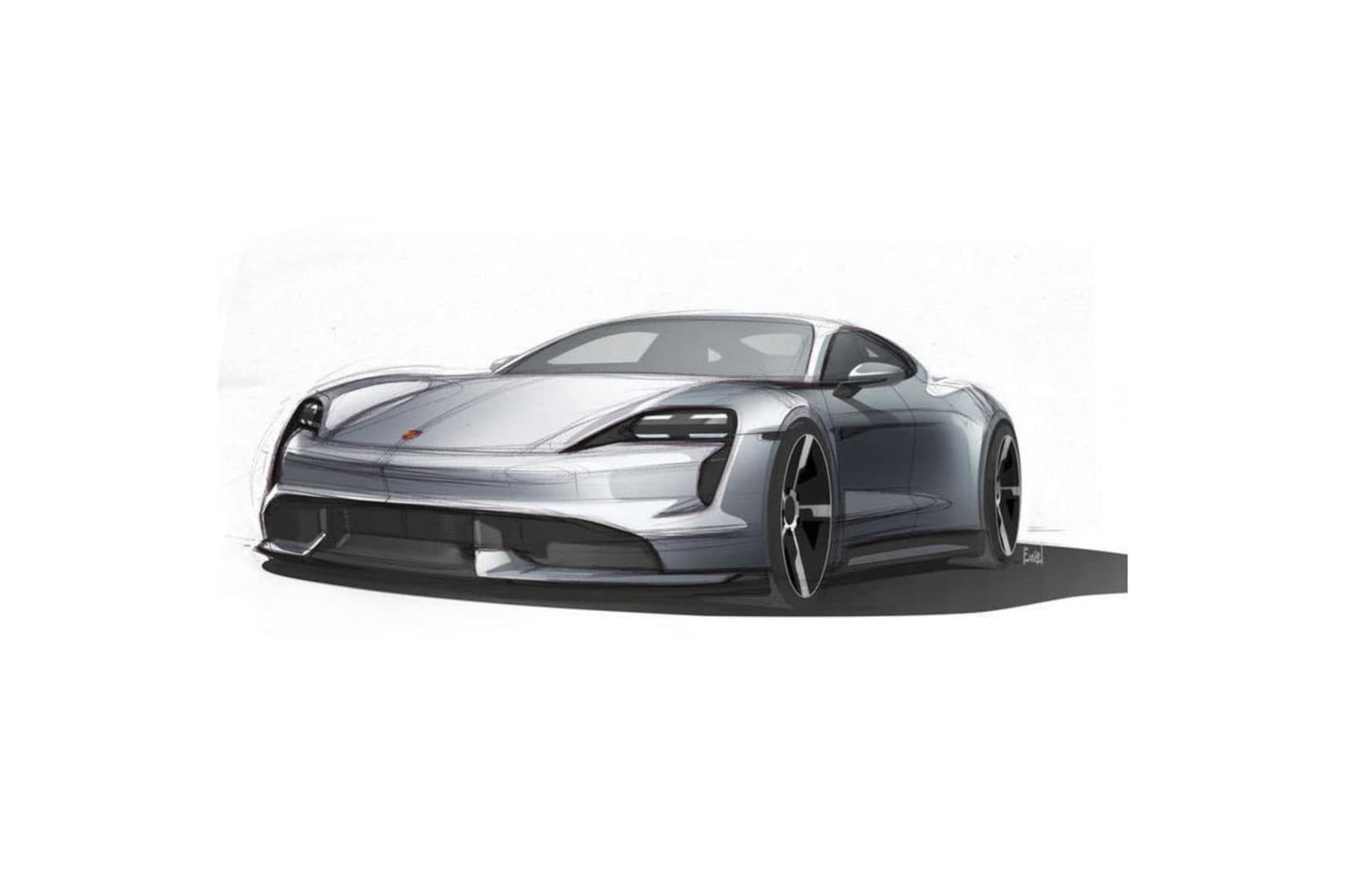 Porsche Taycan, primi bozzetti della GT elettrica