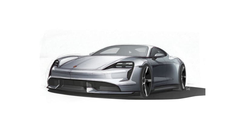 Porsche Taycan, bozzetti ufficiali: foto