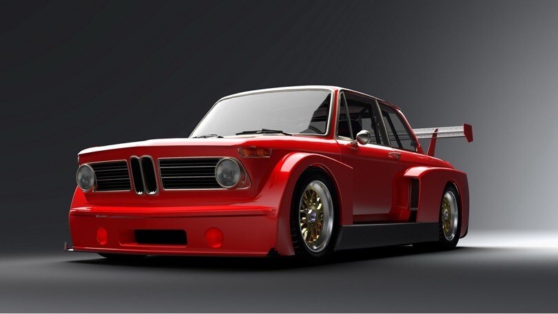 BMW 2002 restomod, prototipo da corsa con targa e fari