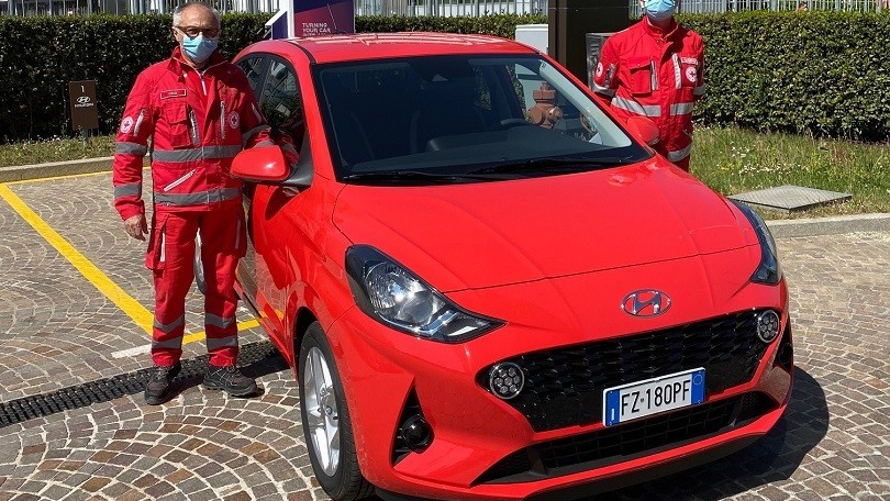 Coronavirus, i veicoli Hyundai per la Croce Rossa