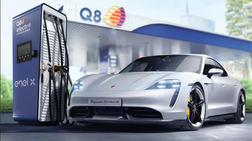 Porsche con Enel X e Q8 per la ricarica ultrafast