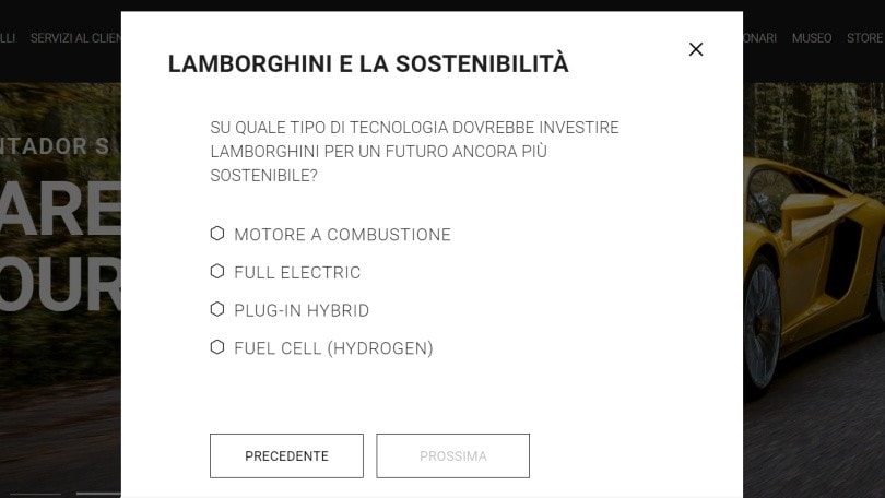 Auto ibride o elettriche? Lamborghini lo chiede ai fan
