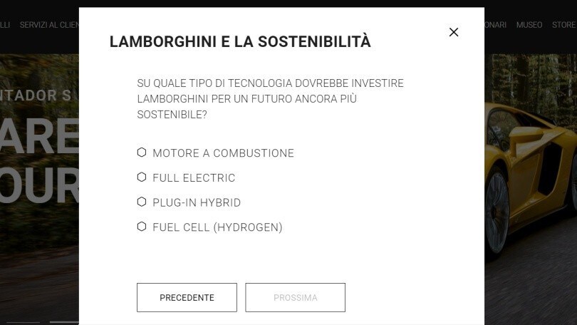 Auto ibride o elettriche? Lamborghini lo chiede ai fan