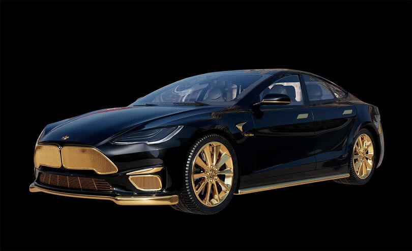 Tesla, ecco la Model S Plaid placcata in oro