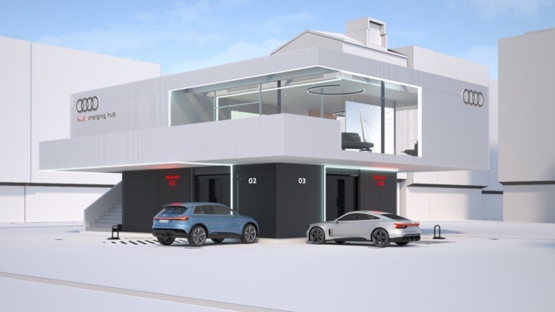 Audi: presto aree “lounge” per la ricarica delle EV