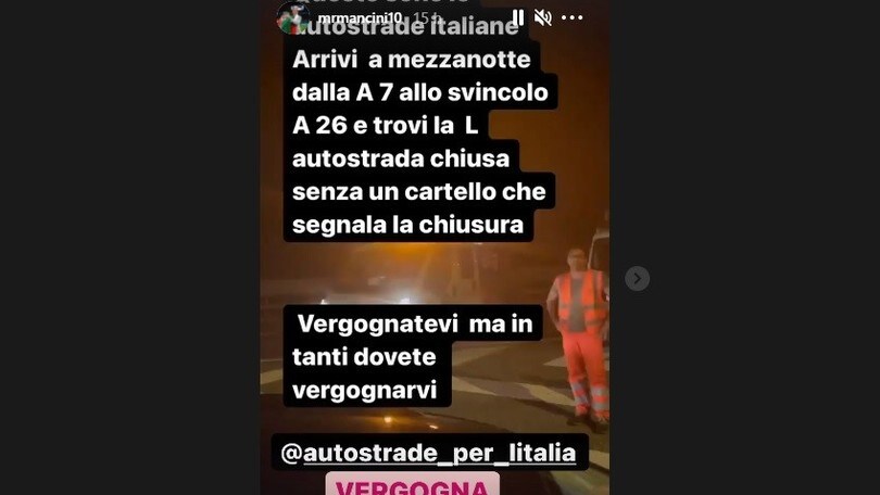 Roberto Mancini, furia contro Autostrade per l'Italia: "Vergogna"