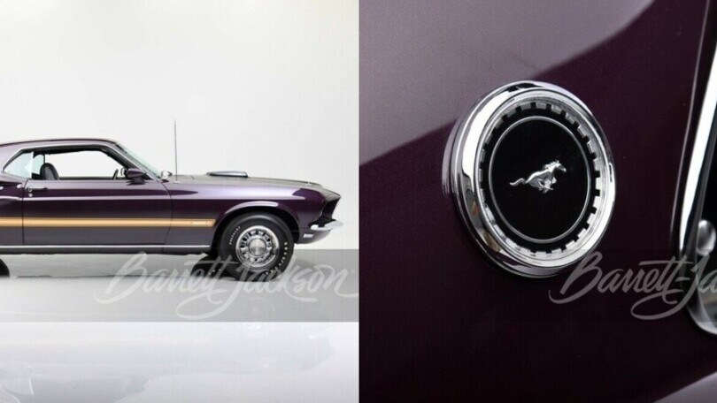Ford Mustang Mach 1 del 1969, muscolosa e viola