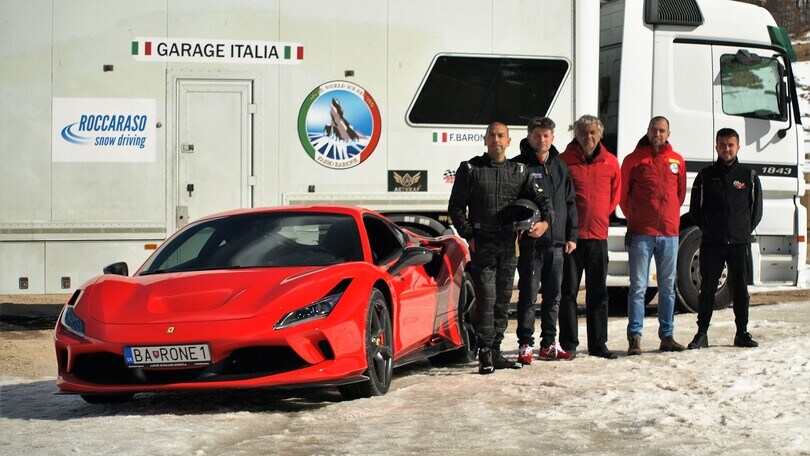 Ferrari, Fabio Barone a caccia del record di velocità sul ghiaccio con la F8 Tributo
