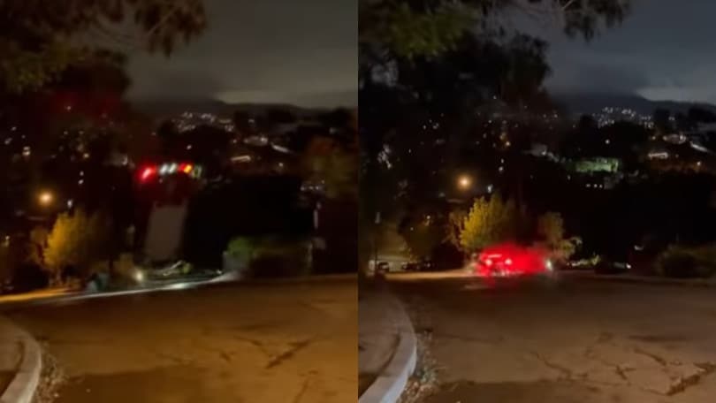 Folle su una Tesla compie un’acrobazia ma si schianta a bordo strada