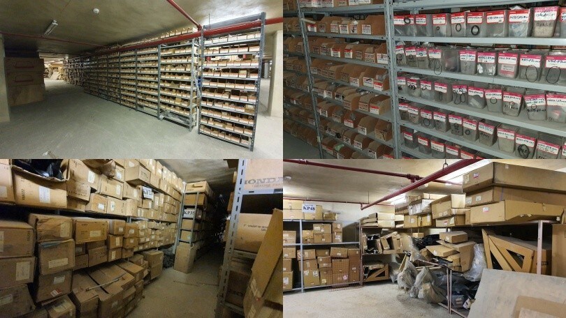 In vendita migliaia di pezzi di ricambio Honda in un magazzino in Giordania