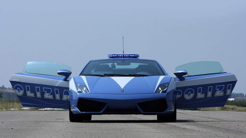 Lamborghini Gallardo della Polizia di Stato a Fiumicino
