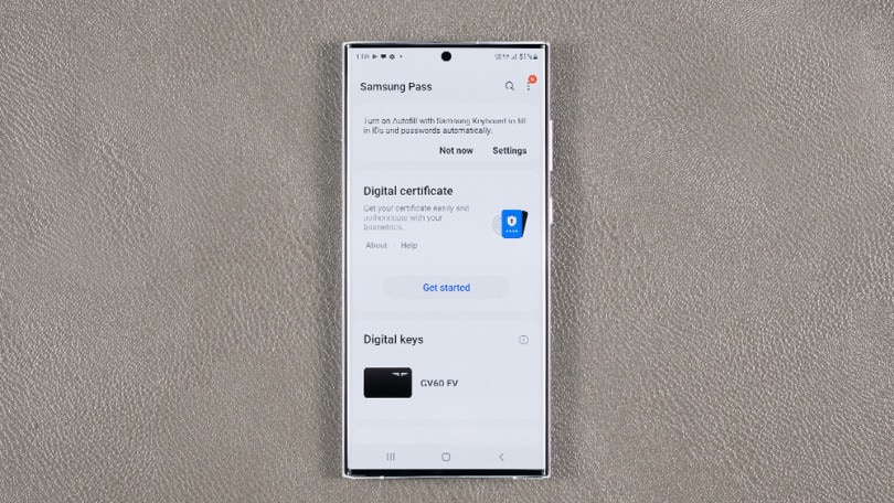 La GV60 Genesis si apre con chiave digitale Samsung