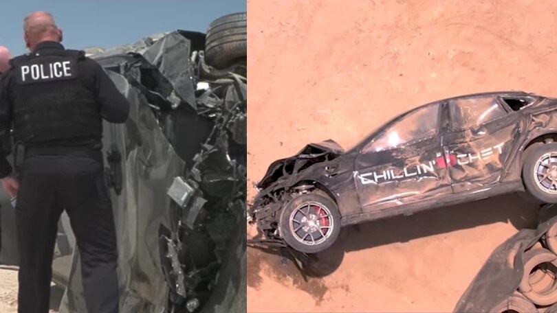 Guasto ai freni a 270 km/h: lo youtuber si schianta con la Tesla