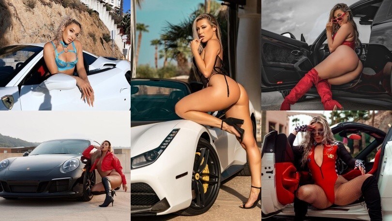 Samantha, la sexy influencer tra Ferrari, Lamborghini e Porsche