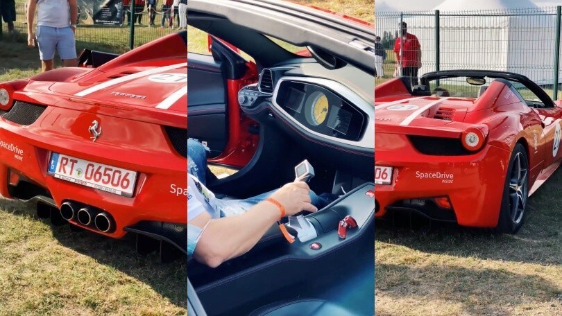 Guida una Ferrari 458 senza volante: l'esperimento è sensazionale!