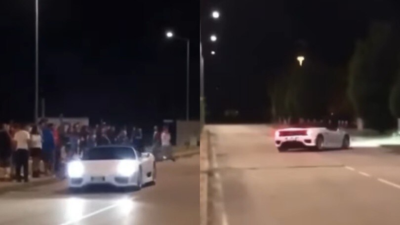 Sgomma ad un raduno con la Ferrari, ma si schianta contro un albero