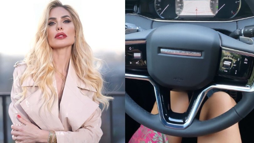 Ilary Blasi, al volante della Range Rover lontano da tutti...e da Totti