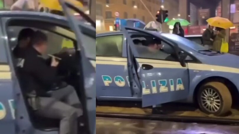 Polizia di Milano nei pasticci: la volante resta incastrata nei binari