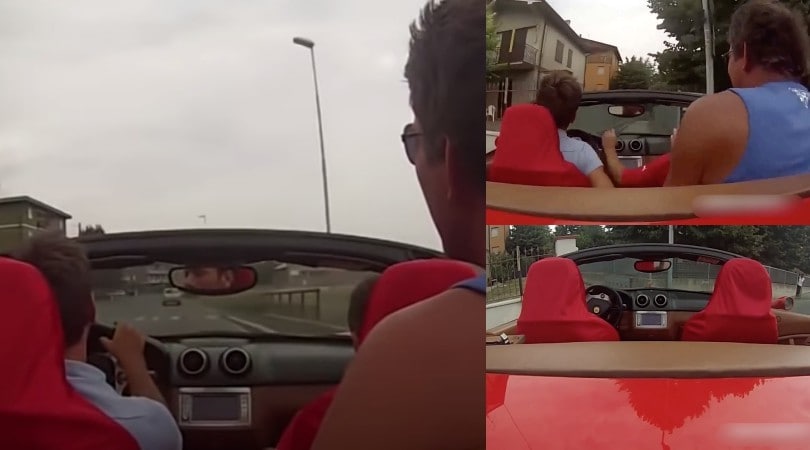 Il giro in Ferrari California a Maranello finisce... col botto!