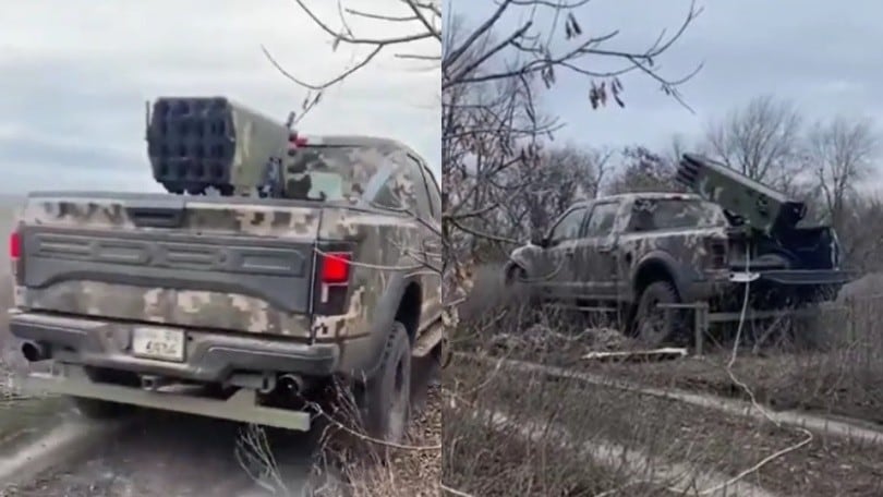 Guerra Russia-Ucraina, spunta un Ford F-150 Raptor lanciamissili!
