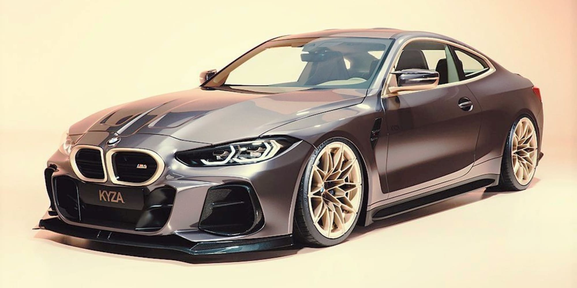BMW M4, come sarebbe con il doppio rene orizzontale