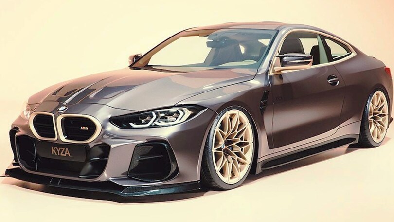 BMW M4, come sarebbe con il doppio rene orizzontale