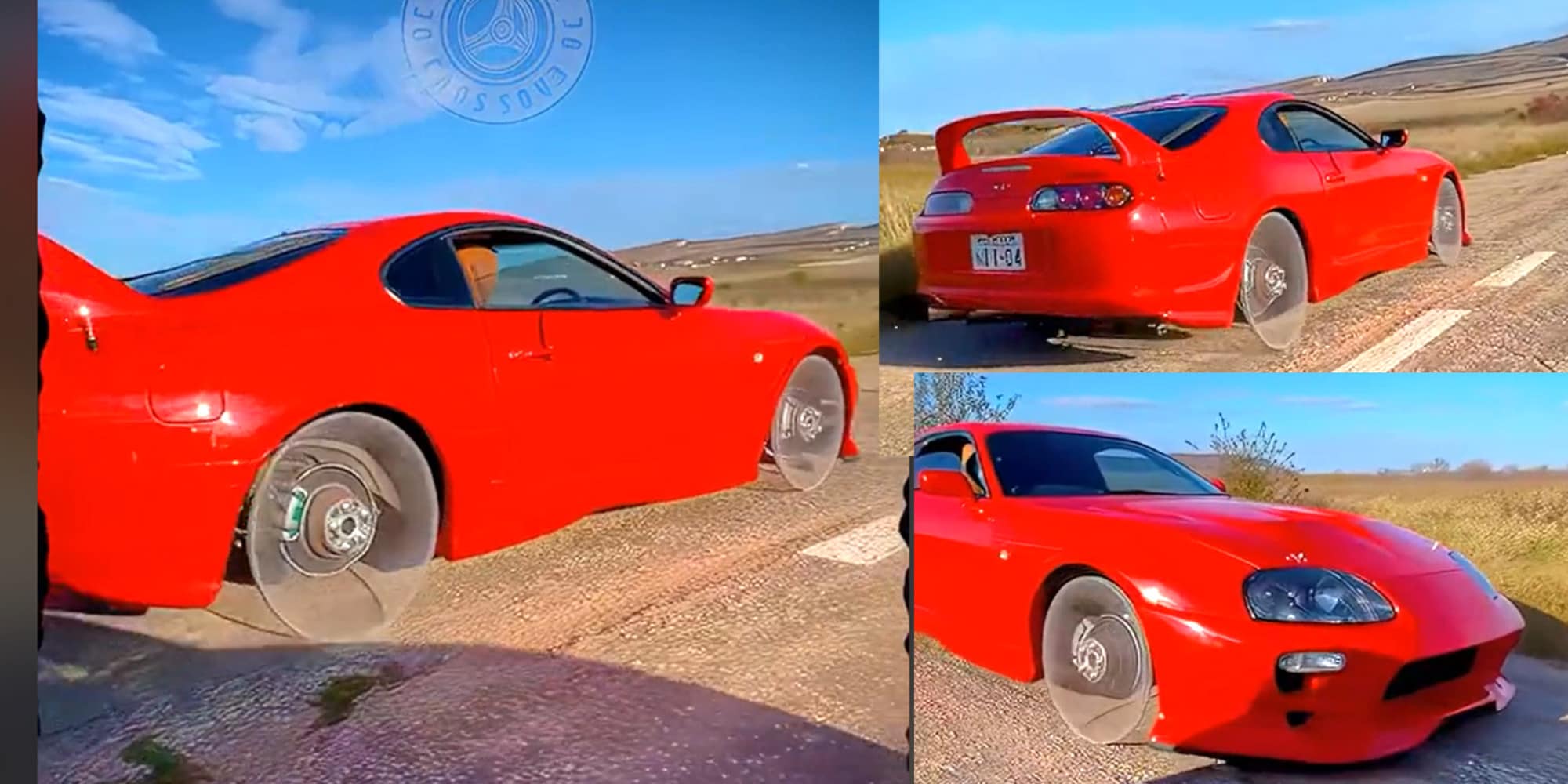 Toyota Supra con ruote "in vetro", il folle esperimento su TikTok