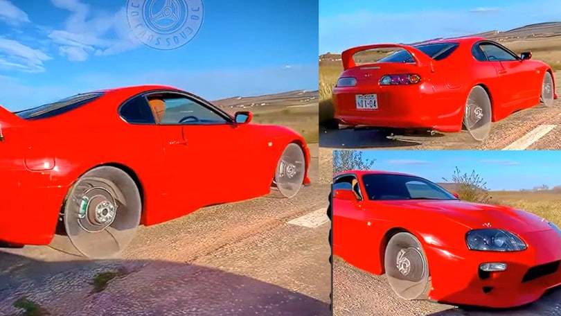 Toyota Supra con ruote "in vetro", il folle esperimento su TikTok