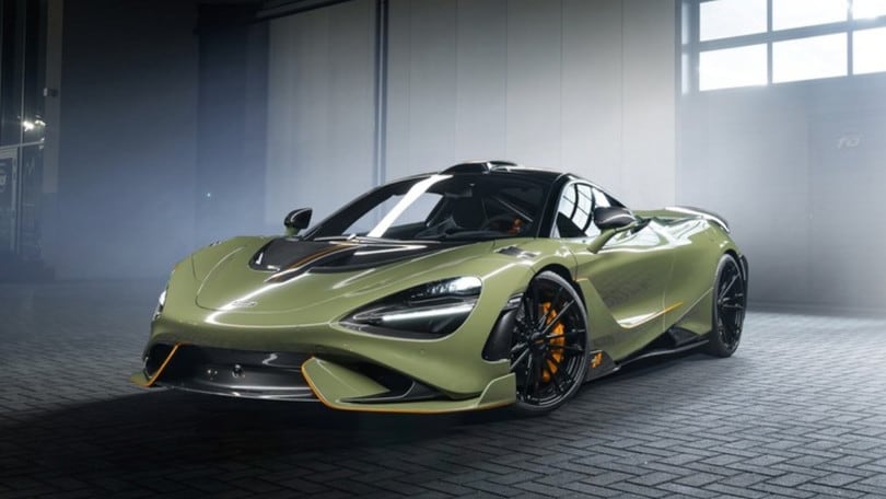McLaren 765LT, con Novitec 843 cv in verde militare
