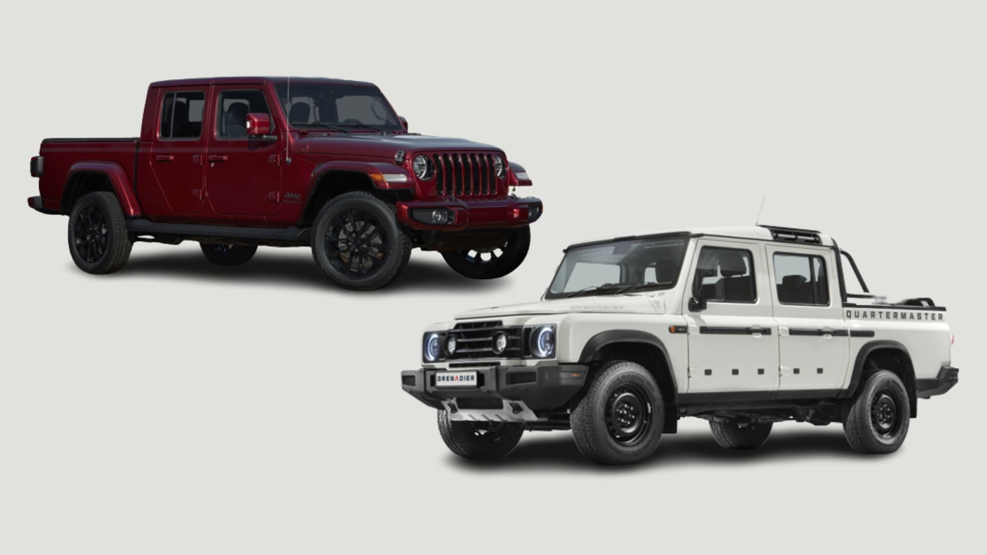 Jeep Gladiator vs Ineos Grenadier Quartermaster, pick-up a confronto
