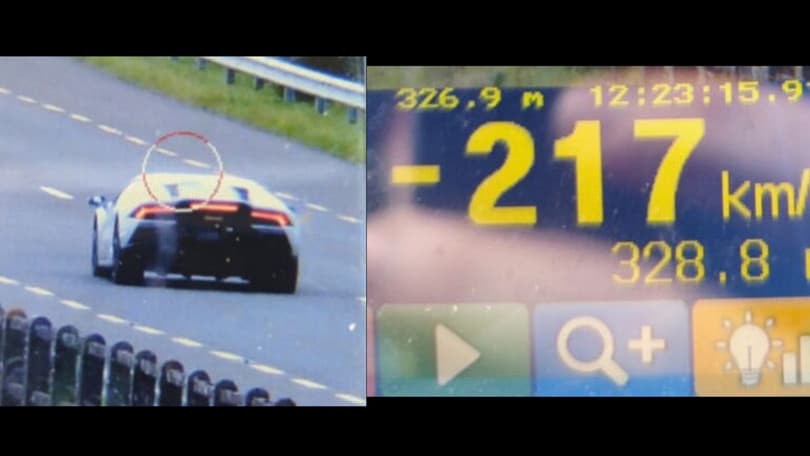 Con la Lamborghini in autostrada a 217 km/h: arrestato