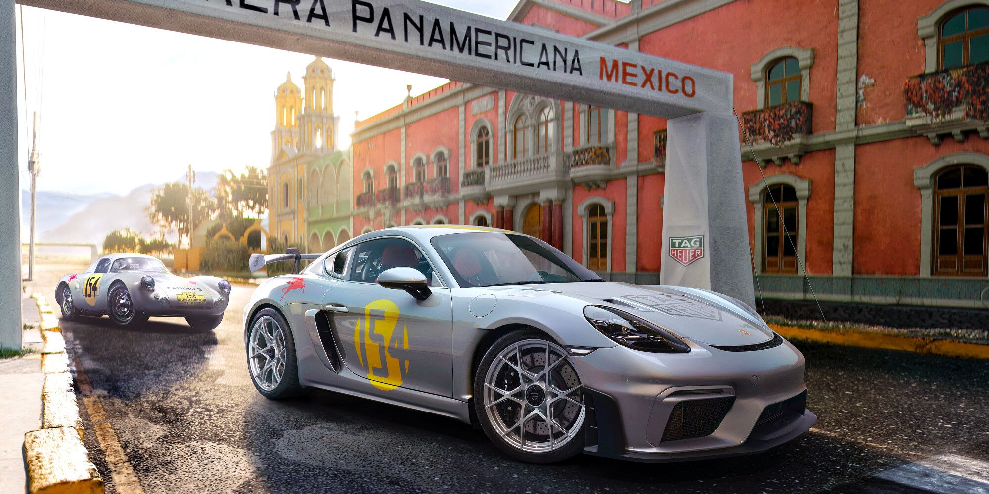 Due Porsche 718 Cayman GT4 RS celebrano la Carrera Panamericana