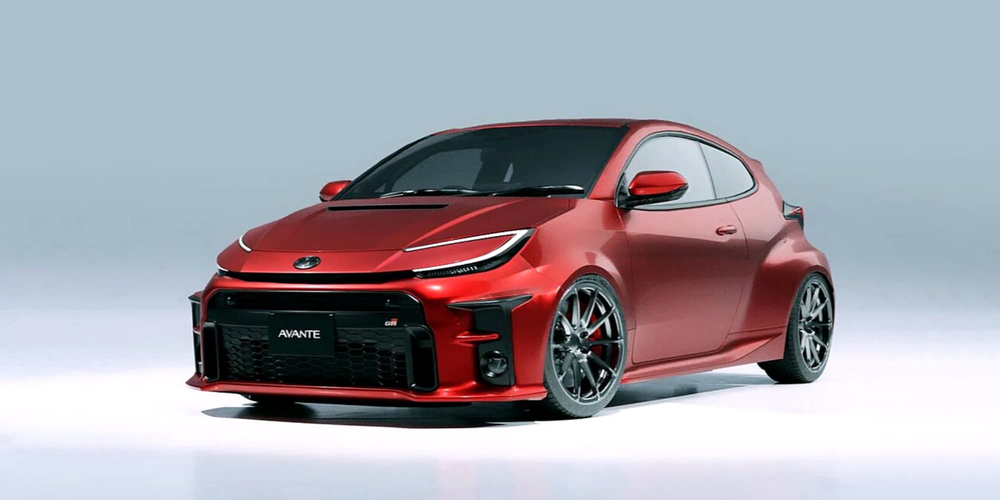 Toyota GR Yaris 2024, che bomba con i fari Prius RENDER