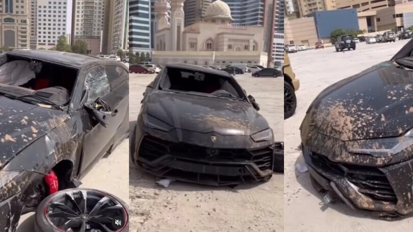 Assurdo a Dubai: c'è una Lamboghini Urus distrutta nel deserto