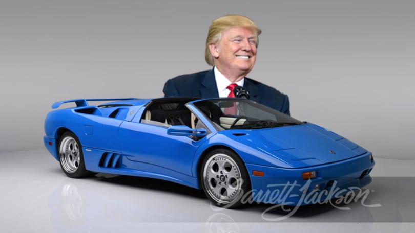 Lamborghini Diablo VT Roadster, all’asta quella di Donald Trump