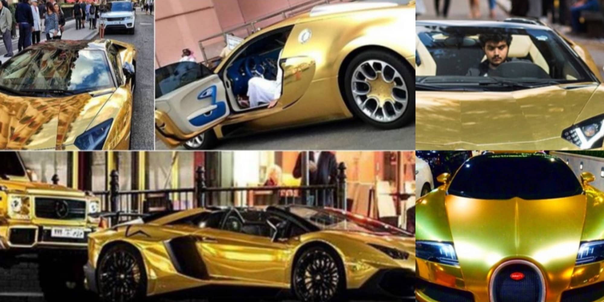 La collezione di supercar tutte d'oro del principe Abdullah: ecco le lussuosissime Lamborghini e Porsche