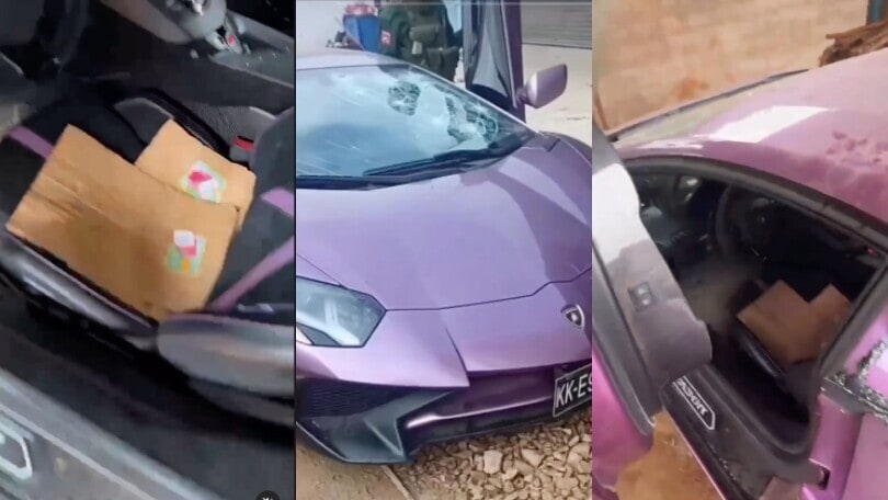 Ritrovata nella foresta una Lamborghini Aventador completamente distrutta