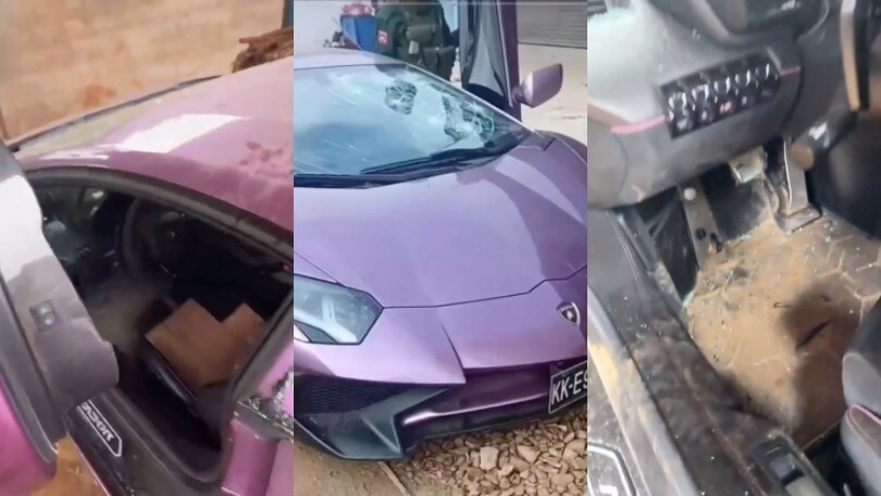 La rara Lamborghini Aventador LP750-4 SV abbandonata