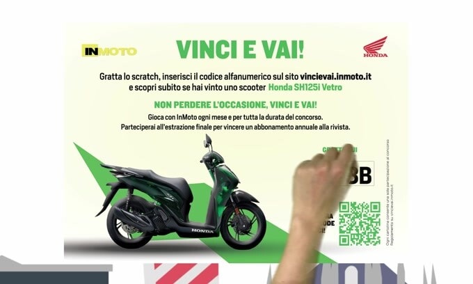 Con InMoto vinci uno scooter Honda SH125i Vetro! Scopri come