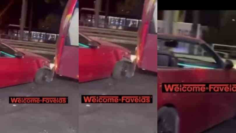 Si schianta contro un bus, una Smart e scappa con l'auto distrutta