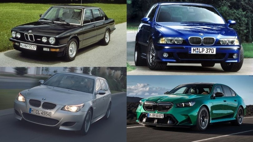 BMW M5, dalla E28 del 1984 all'ibrida: tutte le serie della super berlina