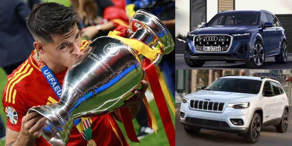 Morata campione d'Europa con la Spagna: ora festeggia con le supercar