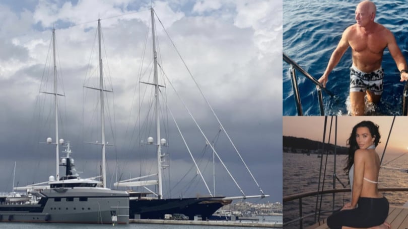 Jeff Bezos e Kim Kardashian, vacanze a Panarea sullo yatch da 550 milioni