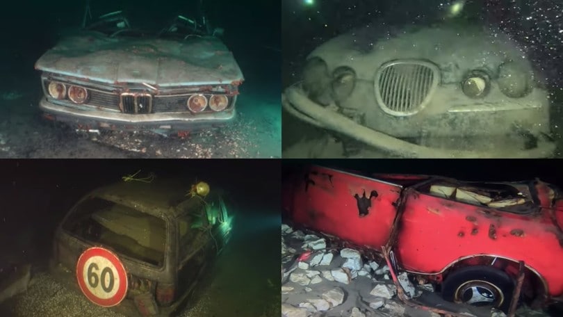 Il cimitero di vetture nel lago di Como