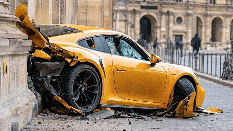 Perché ci sono delle Porsche schiantate contro le pareti del Louvre?