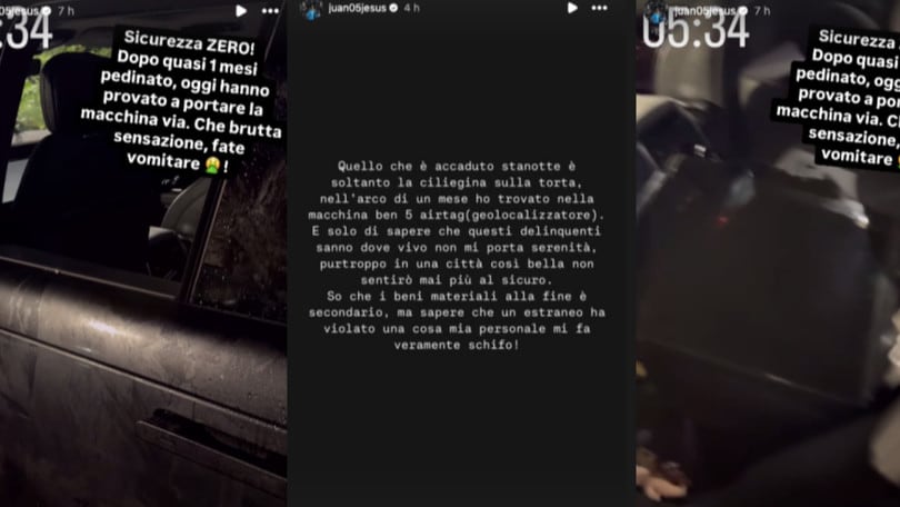 Tentano di rubare la Range Rover di Juan Jesus: "Pedinato da un mese"